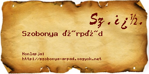 Szobonya Árpád névjegykártya
